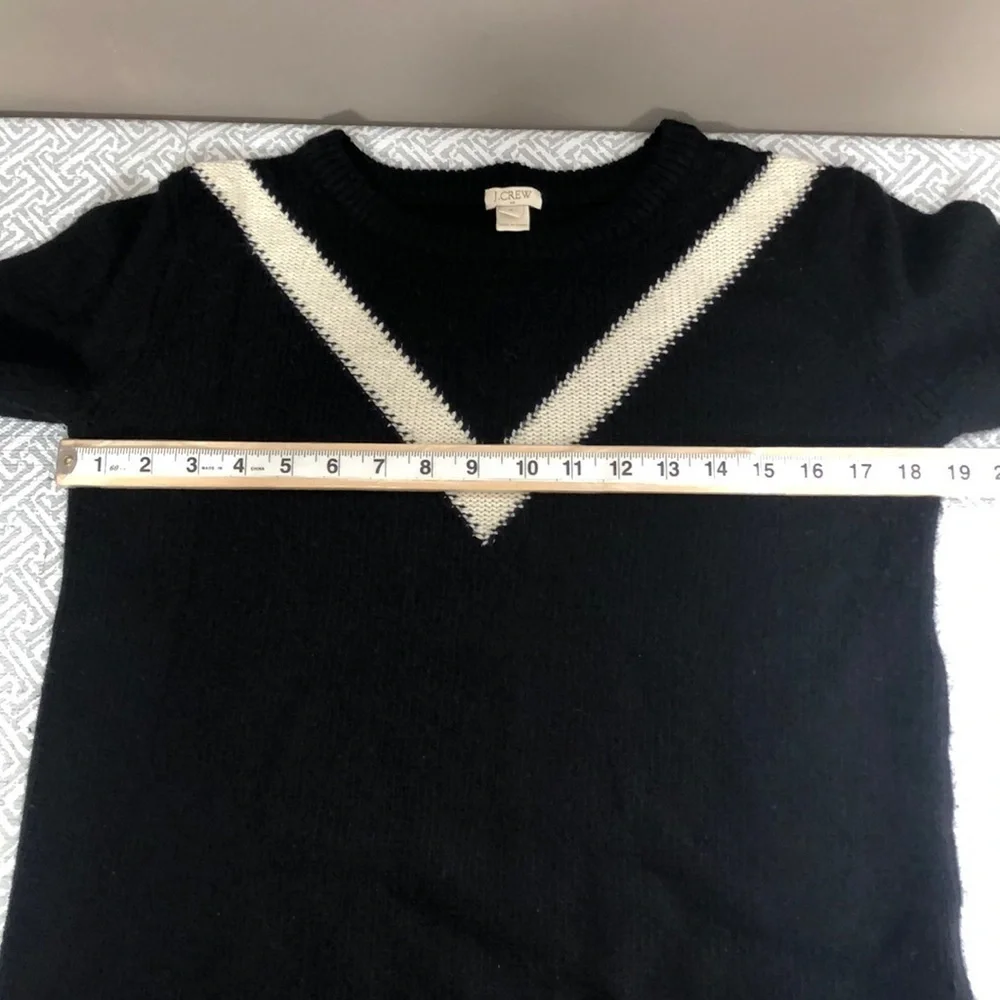 J.Crew Wool Blend Black/White Pullover Sweater Small